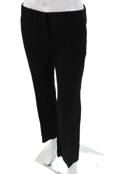 Theory Women Dress Pants Black Wool Blend Button Closure Size 2