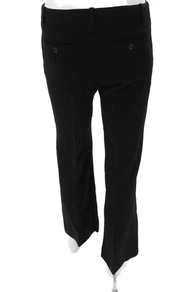 Theory Women Dress Pants Black Wool Blend Button Closure Size 2
