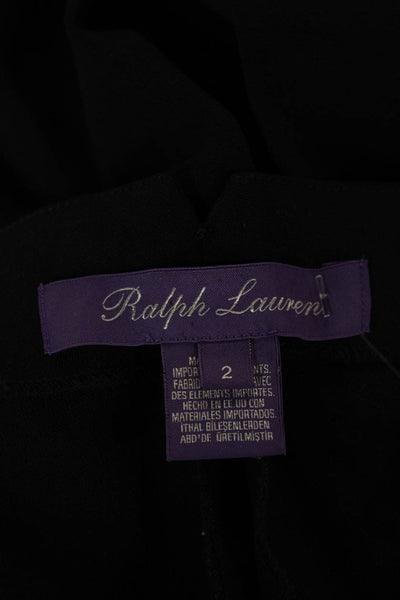 Ralph Lauren Purple Label Womens Ankle Pants Black Wool Blend Zip Size 2