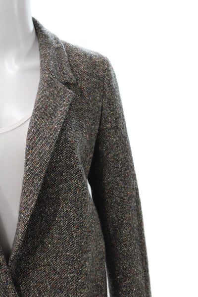 MiH Jeans Womens Basic Jacket Gray Tweed Button Long Sleeve Size XS