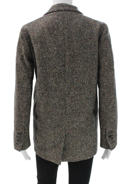 MiH Jeans Womens Basic Jacket Gray Tweed Button Long Sleeve Size XS