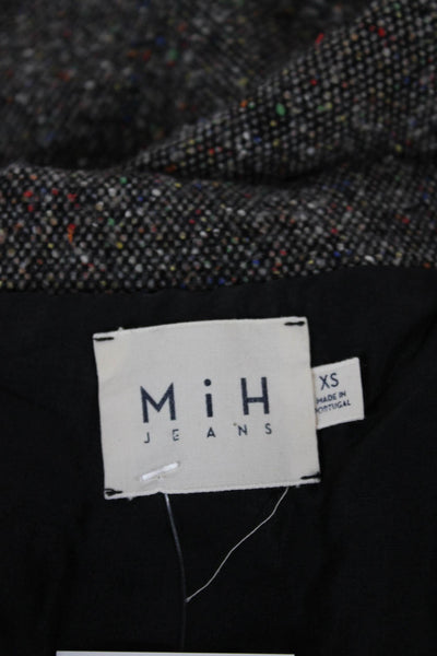 MiH Jeans Womens Basic Jacket Gray Tweed Button Long Sleeve Size XS