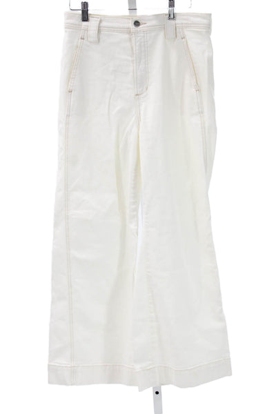 Joes Womens Wide-Leg White Cotton Jeans Size 28