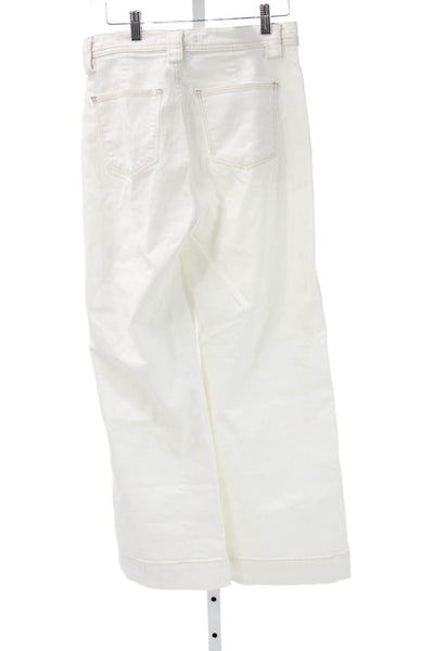 Joes Womens Wide-Leg White Cotton Jeans Size 28