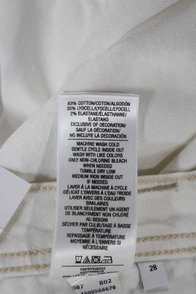 Joes Womens Wide-Leg White Cotton Jeans Size 28