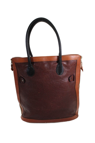 Proenza Schouler Womens Leather Zip Detail Large Shoulder Handbag Brown