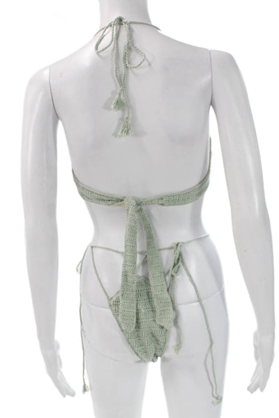 Michael Costello x Revolve Women Two-Piece Bikini Green Cotton Size XS