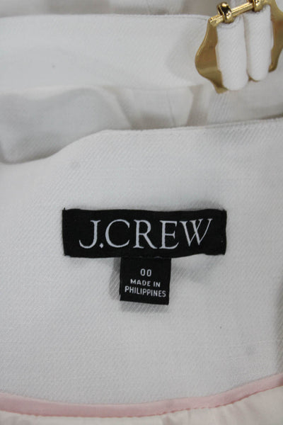 J Crew Womens Linen White Sleeveless Pantsuit Button Size 00