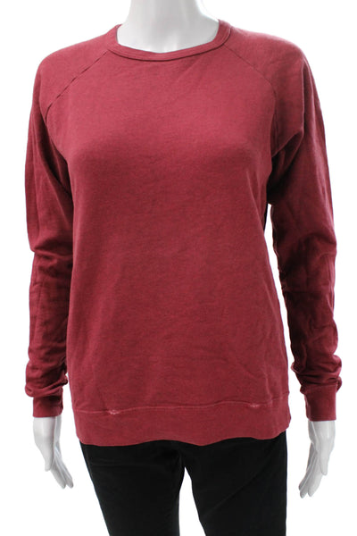 FREE CITY Unisex Red Pullover Sweatshirt Cotton Crew Neck Long Sleeve Size S
