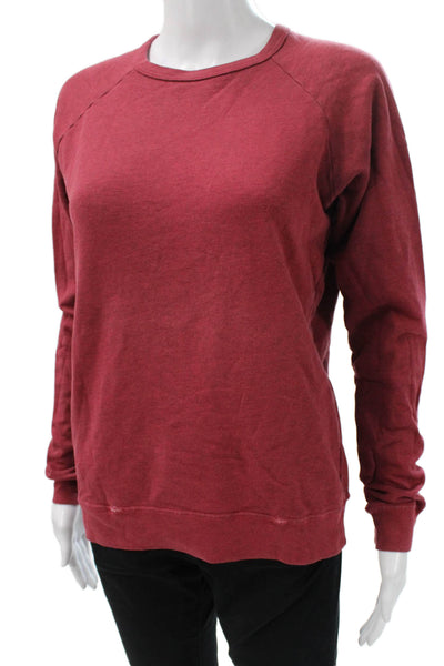 FREE CITY Unisex Red Pullover Sweatshirt Cotton Crew Neck Long Sleeve Size S