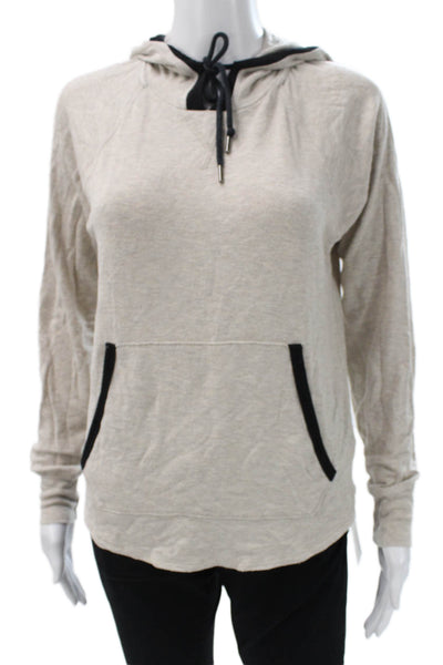 Splits59 Women Pullover Hoodie Beige Modal Long Sleeve Size XS