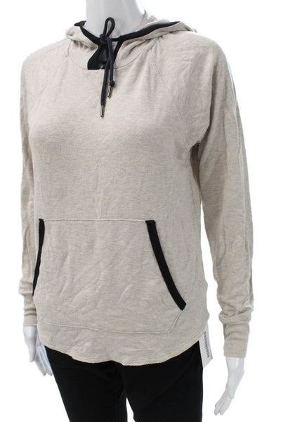Splits59 Women Pullover Hoodie Beige Modal Long Sleeve Size XS