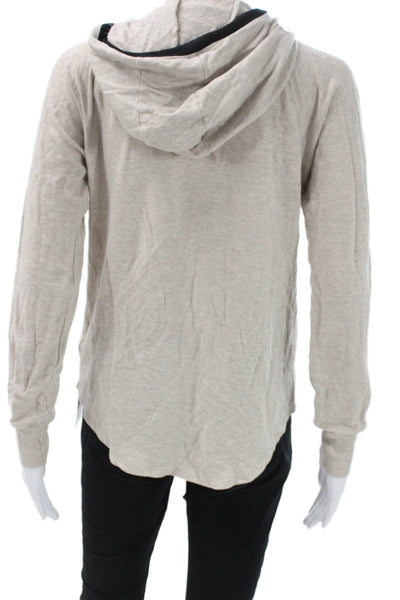 Splits59 Women Pullover Hoodie Beige Modal Long Sleeve Size XS