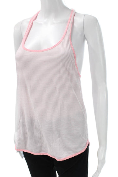 Lululemon Women Striped Scoop Neck Sleeveless Tank Polyester Blend Size 4