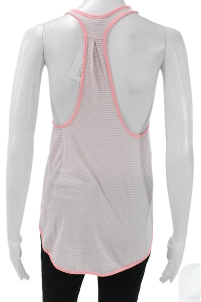 Lululemon Women Striped Scoop Neck Sleeveless Tank Polyester Blend Size 4