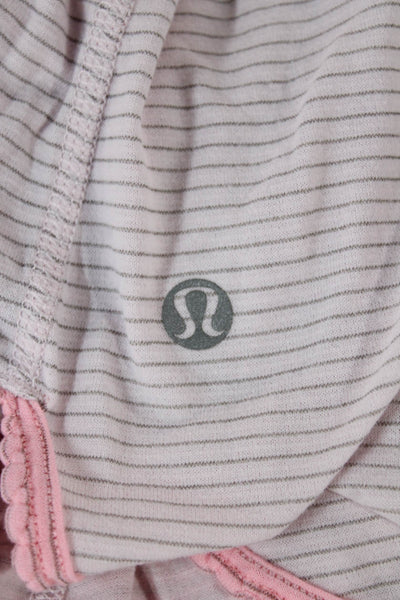 Lululemon Women Striped Scoop Neck Sleeveless Tank Polyester Blend Size 4