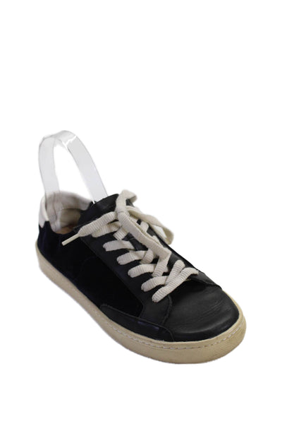 Soludos Womens Velvet Low Top Lace Up Sneakers Navy Blue Black Size 7.5