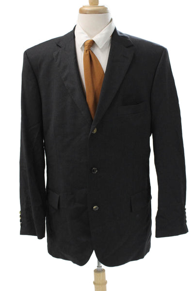 Boss Hugo Boss Mens Blazer Gray 100% Wool Solid Size 46