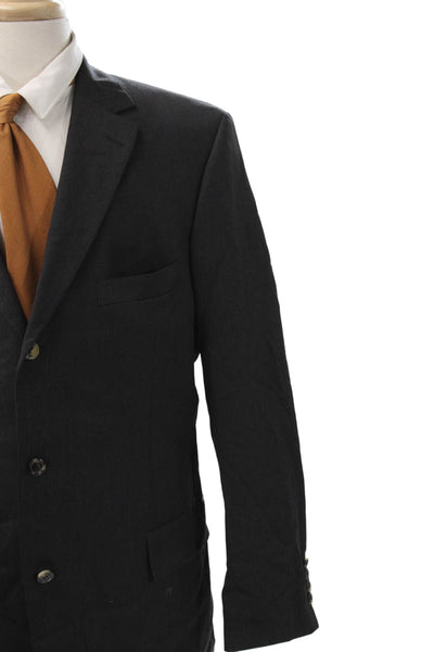 Boss Hugo Boss Mens Blazer Gray 100% Wool Solid Size 46