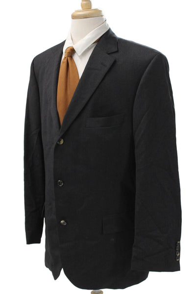 Boss Hugo Boss Mens Blazer Gray 100% Wool Solid Size 46