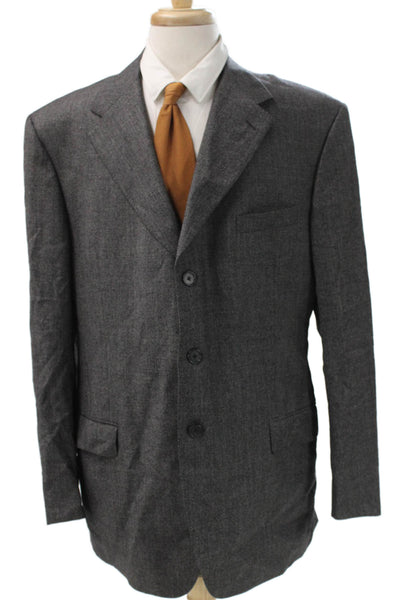 Gianfranco Ferre Mens Gray Wool Blazer Size 58