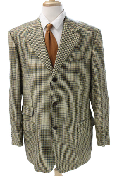 Cantarelli Mens Wool Check Blazer Multicolor Size 54