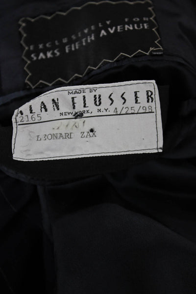 Alan Flusser Mens Blue Solid Blazer Size 44
