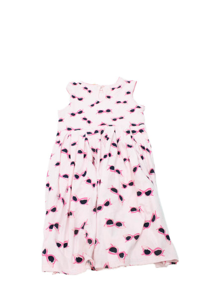 Rachel Riley Childrens Girls Sunglasses Print A Line Dress Pink Cotton Size 10