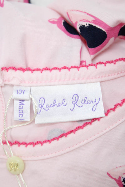 Rachel Riley Childrens Girls Sunglasses Print A Line Dress Pink Cotton Size 10