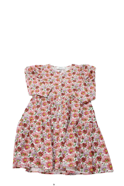 Sea New York Childrens Girls Floral Print A Line Dress Multi Colored Size 7-9