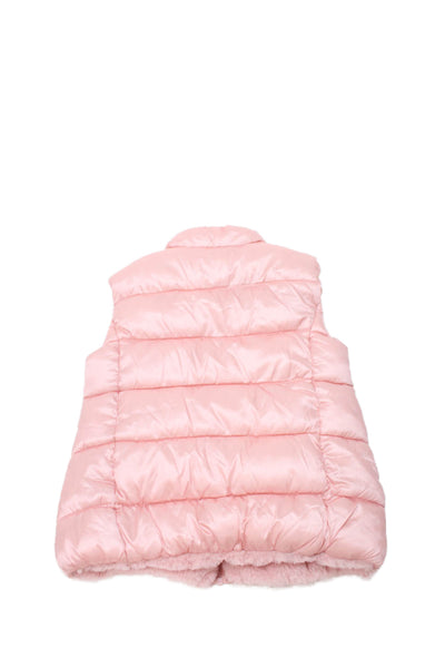 Mayoral Childrens Girls Button Down Reversible Puffer Vest Jacket Pink Size 7