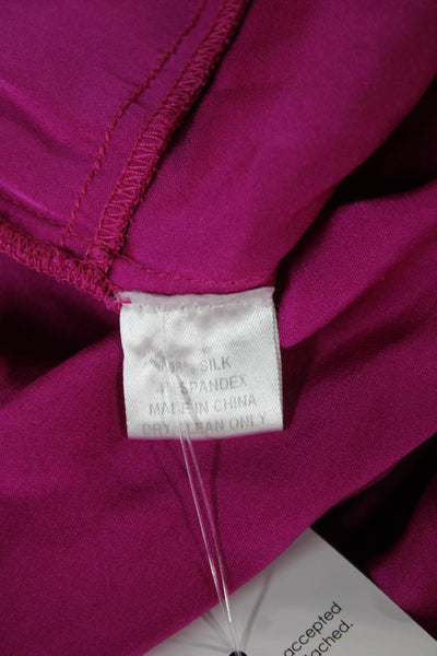 Piamita Women Cropped Pink Silk Pants Zip Closure Size XS