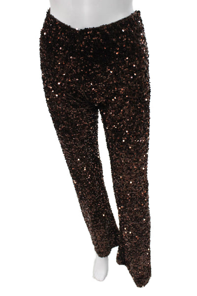 Zara Womens Dress Pants Brown Polyester Pull On Size XS