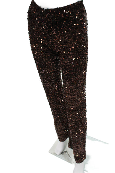 Zara Womens Dress Pants Brown Polyester Pull On Size XS