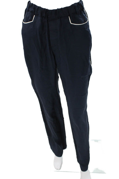 Piamita Womens Dress Pants Silk Blue Pull On Solid Size S