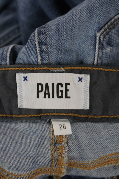 Paige Womens Tapered Jeans Blue Mid Rise Denim Size 26