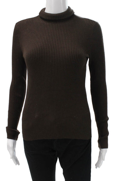 525 Womens Brown Rayon Blend Turtleneck Pullover Sweater Long Sleeve Size XS