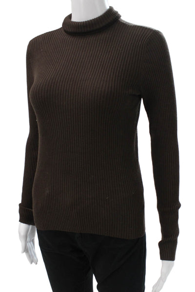 525 Womens Brown Rayon Blend Turtleneck Pullover Sweater Long Sleeve Size XS