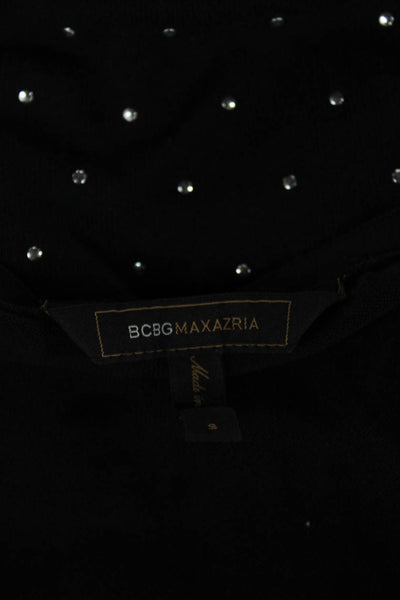BCBG Max Azria Womens Silk Polka Dot V Neck Long Sleeve Cardigan Size S
