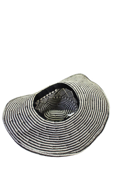 J Crew Womens Woven Geometric Sun Hat Black