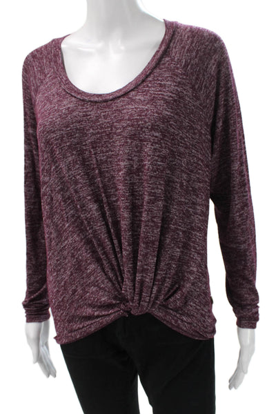Ugg Womens Purple Scoop Neck Long Sleeve T-Shirt Rayon Blend Size S