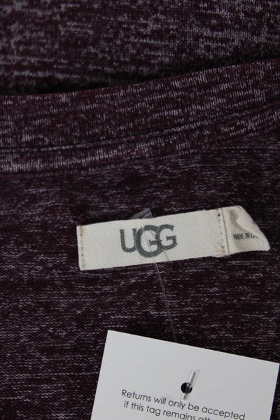 Ugg Womens Purple Scoop Neck Long Sleeve T-Shirt Rayon Blend Size S