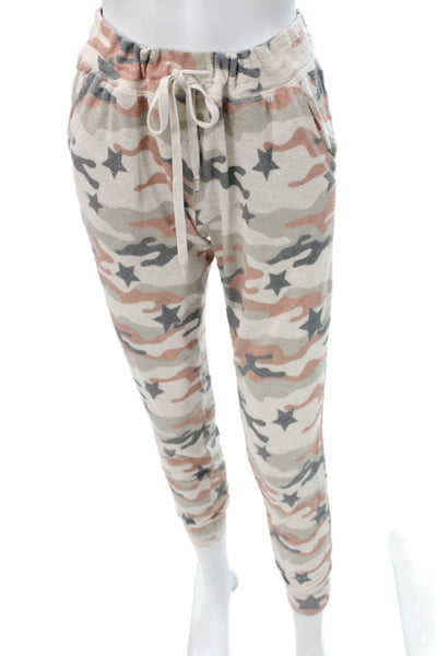 PJ Salvage Womens Beige Camo Drawstring Lounge Pants Size XS