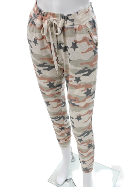 PJ Salvage Womens Beige Camo Drawstring Lounge Pants Size XS