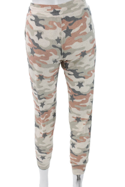 PJ Salvage Womens Beige Camo Drawstring Lounge Pants Size XS
