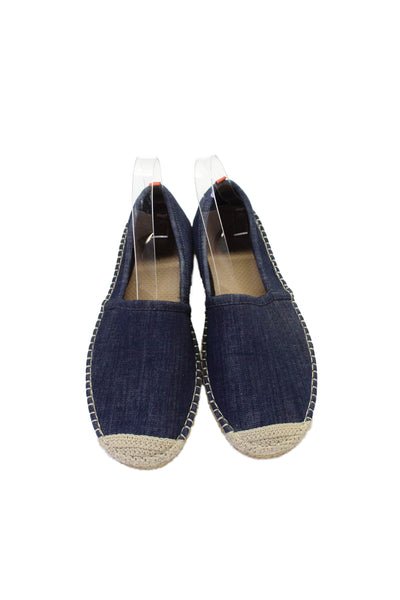 Sea Star Womens Denim Slide On Espadrille Flats Blue Size 10