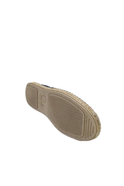 Sea Star Womens Denim Slide On Espadrille Flats Blue Size 10