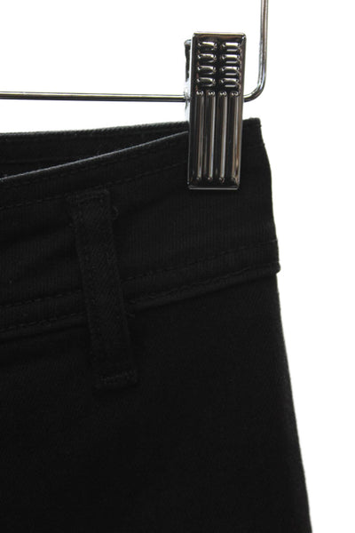 Zara Womens Cropped Black High Rise Cotton Pants Size 2