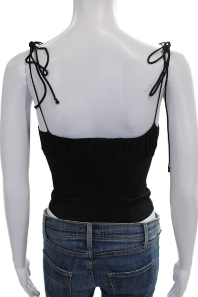 Reformation Women Black Sweetheart Tank Zip Viscose Sleeveless Size 0