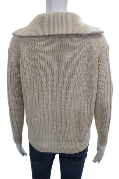 525 Womens Collared Pullover Sweater Beige Cotton Long Sleeve Size XS